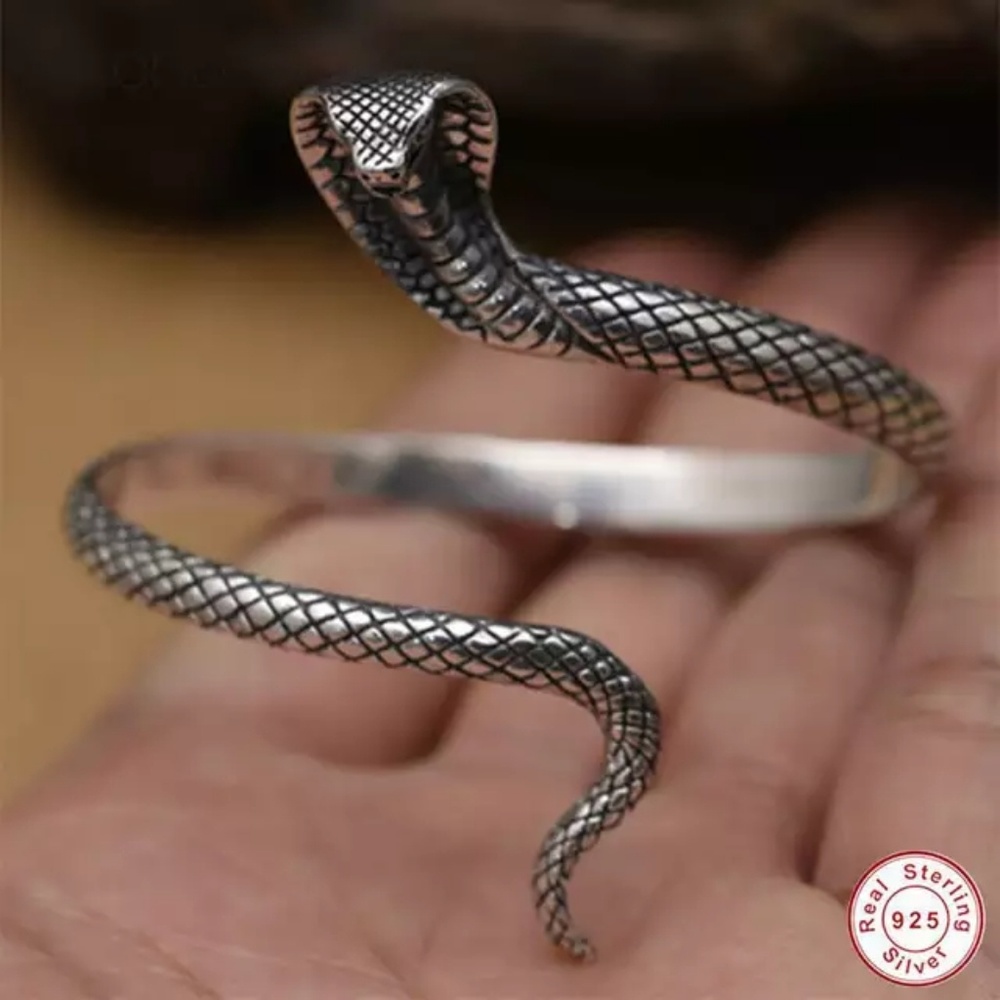 925 sterling silver bangle Cobra